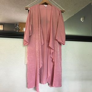 LuLaRoe elegance collection pink shimmering duster